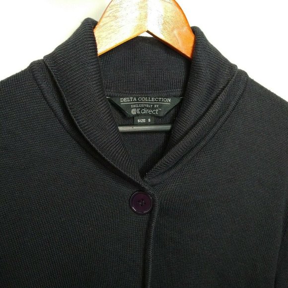 GK Direct Delta Airlines One Button Wool Navy Blue Cardigan Women's Small - Picture 2 of 6